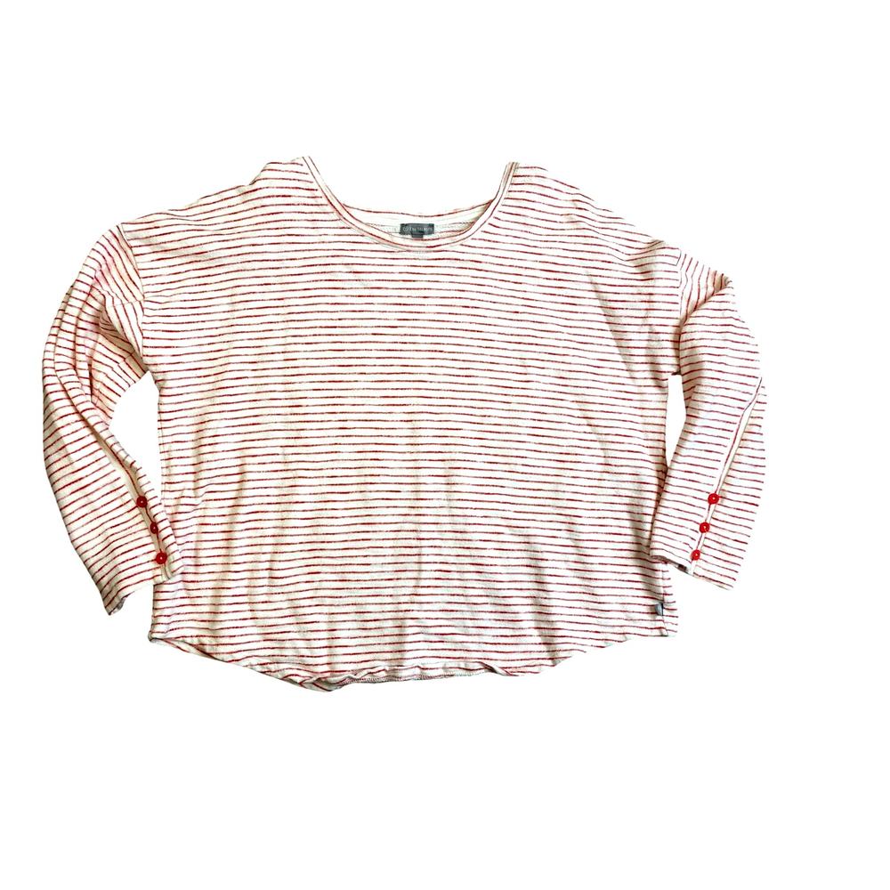 T by Talbots Womens 3/4 Sleeve Light Weight Sweater, XL, Red Stripe